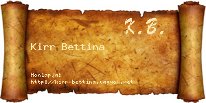 Kirr Bettina névjegykártya